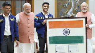 PM Modi Hosts Shubhanshu Shukla In Delhi, Receives Tri-Colour That Travelled To Space — WATCH