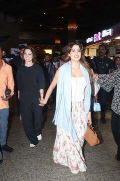 एयरपोर्ट पर ऑल ब्लैक लुक में तमन्ना ने दिखाया जलवा, तो जाह्नवी कपूर व्हाइट टॉप-स्कर्ट में लगीं कमाल, तस्वीरों से नजरें हटाना मुश्किल