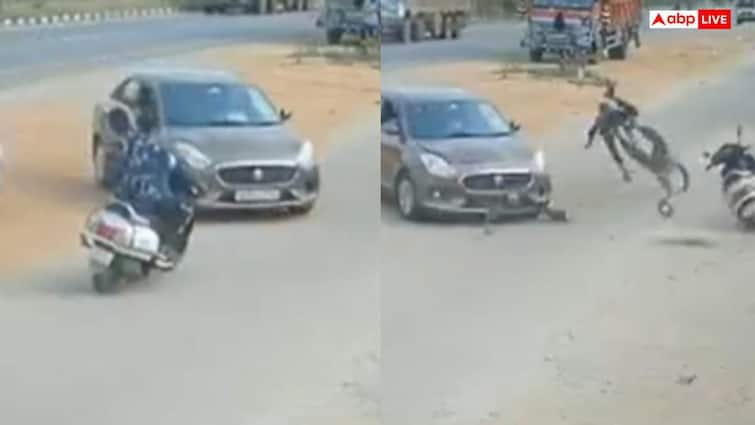 Video: छोटी गलती, बड़ा खतरा! कार और स्कूटी में जबरदस्त टक्कर, उछल कर दूर जा गिरे युवक