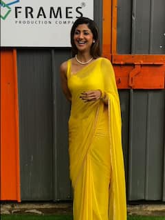 येलो साड़ी में ‘चांदनी’ बनकर शूटिंग पर पहुंचीं शिल्पा शेट्टी, अदाएं देख फैंस हुए दीवाने