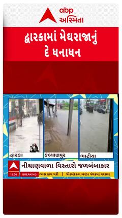 Dwarka Rain: દ્વારકા જિલ્લામાં ધોધમાર વરસાદ, જુઓ શોર્ટ વીડિયો
