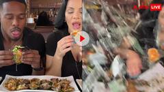 रेस्टोरेंट में बैठा फूड रिव्यू कर रहा था कपल, इतने में तेज रफ्तार कार ने मार दी टक्कर- वीडियो वायरल