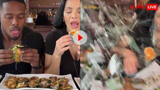 रेस्टोरेंट में बैठा फूड रिव्यू कर रहा था कपल, इतने में तेज रफ्तार कार ने मार दी टक्कर- वीडियो वायरल