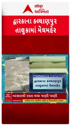 Dwarka Rain: દ્વારકાના કલ્યાણપુર તાલુકામાં મેઘમહેર, લાંબા ગામે રસ્તા થયા પાણી પાણી