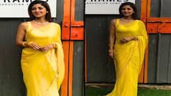 Shilpa Shetty: યલો સાડીમાં 'ચાંદની' બનીને શૂટિંગ પર પહોંચી શિલ્પા શેટ્ટી
