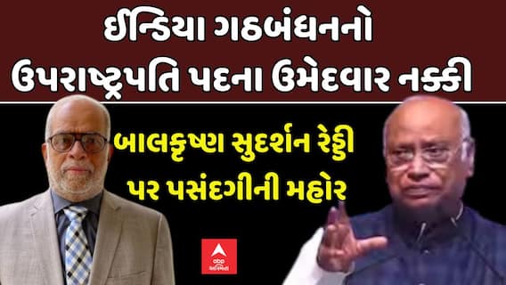 INDIA alliance’s Vice President nominee : ઈન્ડિયા ગઠબંધનનો ઉપરાષ્ટ્રપતિ પદના ઉમેદવાર નક્કી