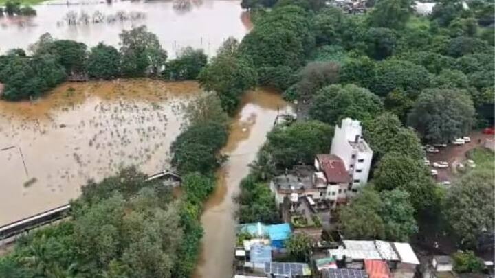 पंचगंगा नदीचे उगमस्थान असलेल्या प्रयाग चिखलीचा परिसर जलमय झाला आहे.