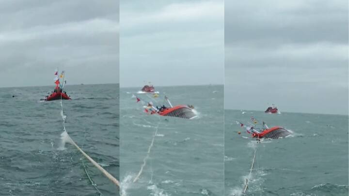 उरणच्या खोल समुद्रात मच्छिमारांची बोट बुडाली, बचावकार्य सुरु