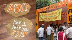 डीयू कैंपस में DUSU चुनाव का नया रूप, पोस्टरों की जगह पत्ते बने प्रचार का हथियार