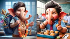 Ganesh Chaturthi 2025: AI రూపొందించిన బాల గణేష్  అందమైన ఫొటోలు,  స్కూల్ కి వెళ్లి బుద్ధిగా చదువుకుంటున్నాడు చూడండి!