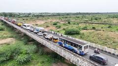 காஞ்சிபுரம்: செவிலிமேடு பாலாறு பாலத்தில் சிக்கித் தவிக்கும் வாகனங்கள்! ஒரு இன்ச் கூட நகரவில்லை! தீர்வு எப்போது?