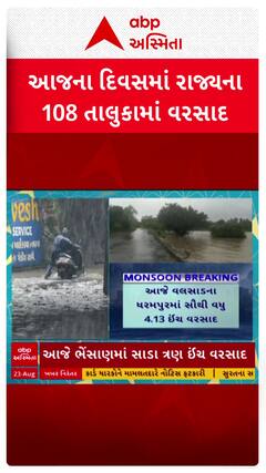 Gujarat Rain : ગુજરાતમાં અત્યાર સુધીમાં 108 તાલુકામાં પડ્યો વરસાદ, જુઓ શોર્ટ વીડિયો