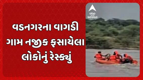 Rescue Operation in Vadnagar: વડનગરના વાગડી ગામ નજીક ફસાયેલા લોકોનું NDRFની ટીમે કર્યું રેસ્ક્યું