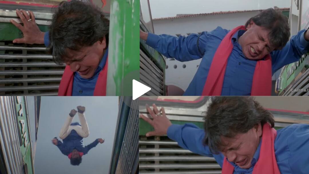 Mithun Chakraborty Billa No 786 Movie scene he stopped truck with help of hands Entertainment News Marathi News VIDEO : दोन्ही बाजूंनी ट्रक आले पण Mithun Chakraborty ने हाताने अडवले, कोणत्या सिनेमातील आहे 'हा' सीन?