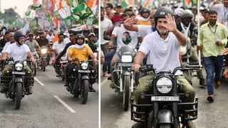 Rahul Gandhi: मत अधिकार यात्रेत राहुल गांधींची बुलेट सवारी; तरुणानं सुरक्षा भेदून राहुल यांचा बुलेटवरच किस घेतला घेतला अन्...