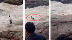 Video: अन् बघता बघता युट्यूबर रिल्सच्या नादात धबधब्यात गेला वाहून; अवघ्या काही सेकंदात दोस्त गायब झाल्याने मित्रांचा एकच आक्रोश