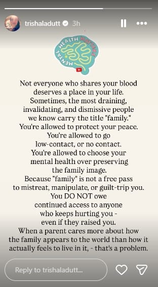 Sanjay Dutt’s Daughter Trishala Shares Cryptic Note On Manipulative Parents: 'Not Everyone Who Shares Blood...