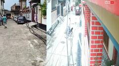 गोरखपुर में टला बड़ा हादसा, सड़क निर्माण के दौरान गिरे बिजली के पोल, बाल-बाल बचे लोग