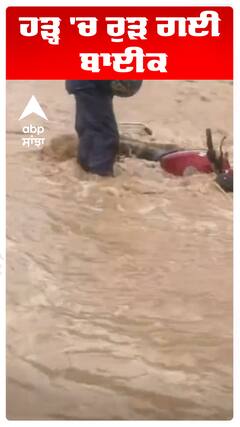 ਹੜ੍ਹ 'ਚ ਰੁੜ ਗਈ ਬਾਈਕ