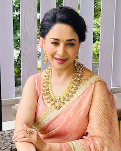 Madhuri Dixit Photo: પિંક સાડીમાં માધુરી દીક્ષિતનો મનમોહક અંદાજ, જુઓ સુંદર તસવીરો