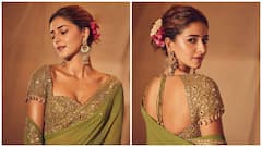 Ananya Panday Embraces Festive Vibes In A Dreamy Green-Gold Saree; See PICS