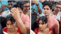 Sidharth Malhotra Protects Janhvi Kapoor At Lalbaugcha Raja, Fans Call Him ‘Real-Life Param’