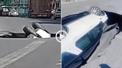 Video: तेजी से गुजरती कार को निगल गया सिंकहोल, गिरकर पलटी गाड़ी, हैरान कर देगा वीडियो