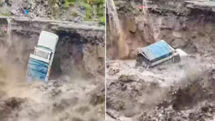 भारी बारिश के कारण मनाली हाईवे बंद हो गया है। कई सड़कों पर भूस्खलन हो रहा है। सोशल मीडिया पर एक वीडियो वायरल हो रहा है, जिसमें मनाली के लेफ्ट बैंक रोड पर खड़ी एक पिकअप सड़क धंसने के बाद ब्यास नदी में गिर गई।