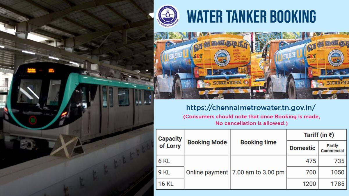 Chennai Metro Water: சென்னையில் 6 மண்டலங்களில் குடிநீர் விநியோகம் நிறுத்தம் - மெட்ரோ வாட்டர் டேங்க் புக் செய்வது எப்படி?