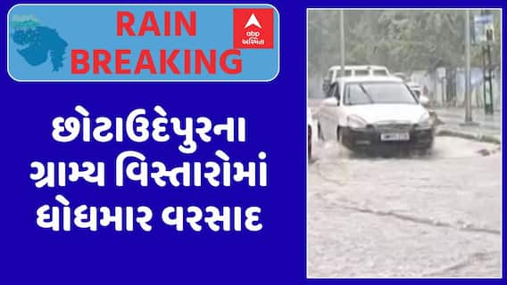 Chhotaudaipur Rain: છોટાઉદેપુરના ગ્રામ્ય વિસ્તારોમાં ધોધમાર વરસાદ, રસ્તા પર ભરાયા પાણી
