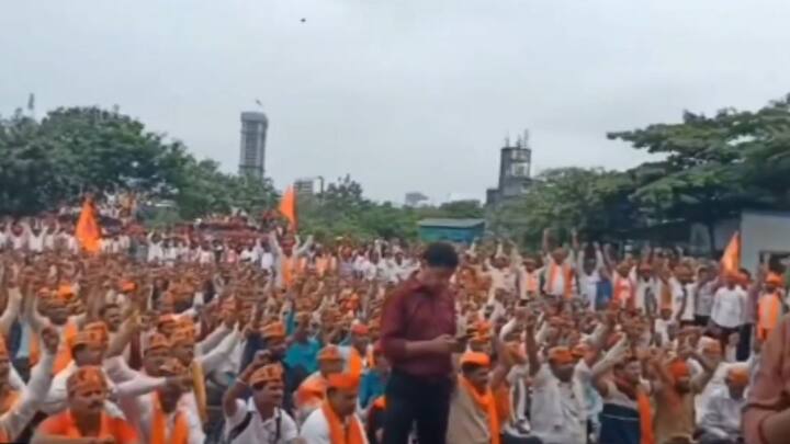 वाहतुकीवर सुद्धामोठा ताण निर्माण झाला आहे. दहा वाजण्याच्या सुमारास मनोज जरांगे पाटील यांचे आझाद मैदानातील आंदोलनस्थळी आगमन झालं.