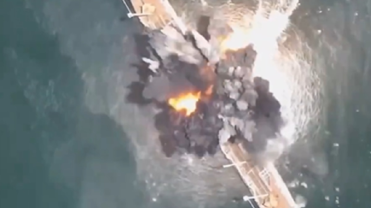 Russian Sea Drone Strike Sinks Ukraine’s ‘Largest’ Naval Ship Simferopol: WATCH