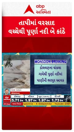 Tapi Rains: તાપીના ડોલવણમાં ચાર કલાકમાં 5.71 ઈંચ વરસાદથી નદીઓમાં પૂર