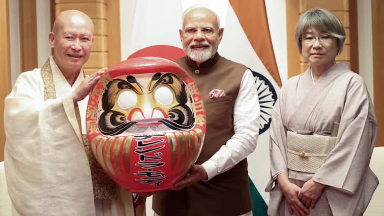 PM Narendra Modi Gets Traditional Daruma Doll In Tokyo, Meets Former Japanese PMs