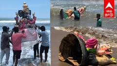 புதுச்சேரியில் விநாயகர் சிலைகள் கரைப்பு: கடற்கரையில் குவிந்த மக்கள்!