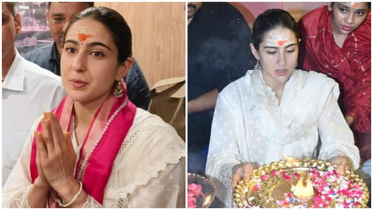 वाराणसी पहुंचीं सारा अली खान, गंगा आरती के बाद विश्वनाथ मंदिर में किए दर्शन