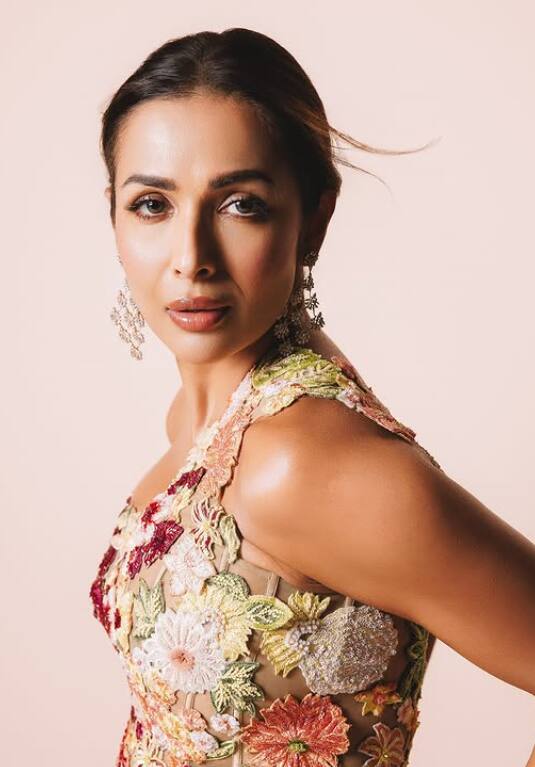 In this picture too, Malaika is amazing in a multicolor dress. His beauty is unmatched.