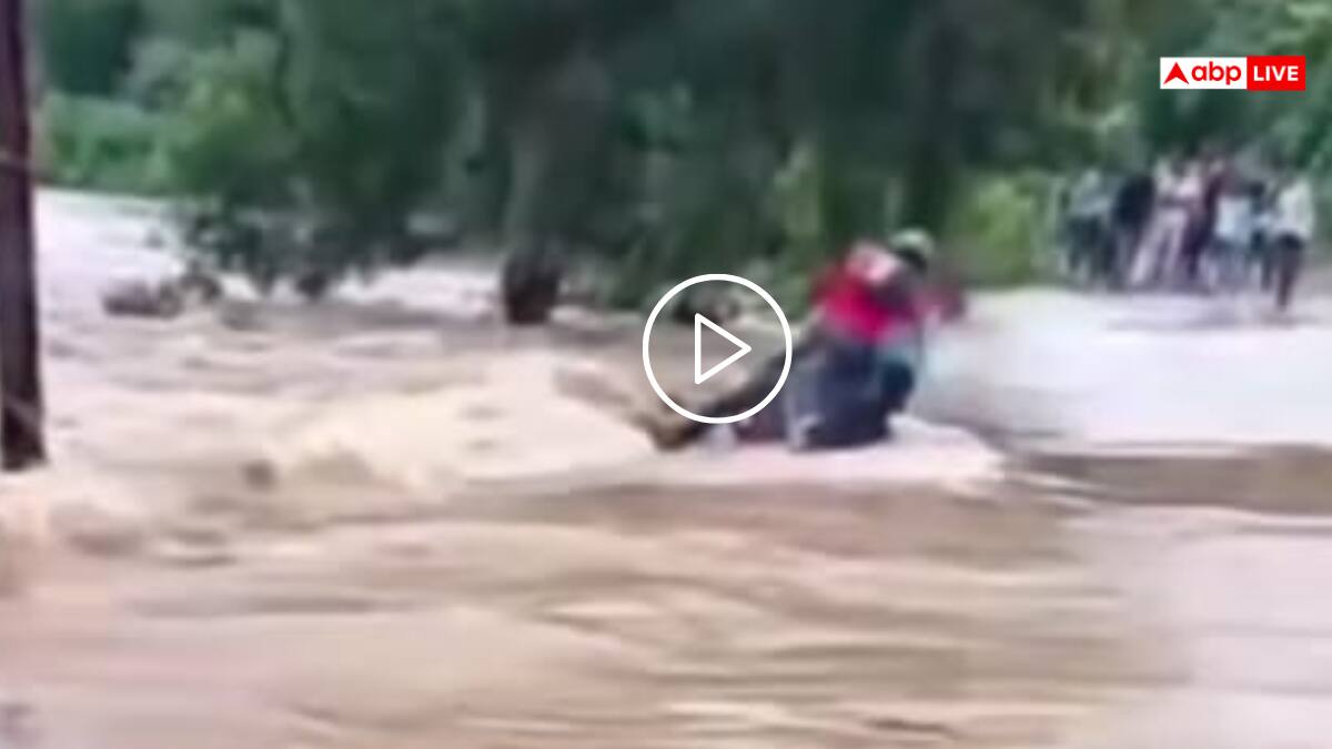 Video: आ गया स्वाद! बाढ़ में पुल पार कर रहे थे बाइकर्स, फिसल कर नदी में गिरे, वीडियो वायरल