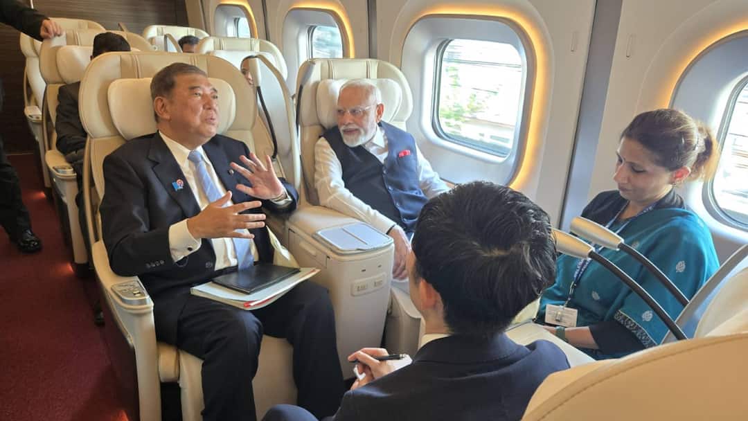 PM Modi Bullet Train Ride With Japanese PM Ishiba To Sendai, Meets Indian Drivers Training In Japan PM Modi Rides Bullet Train With Japanese PM Ishiba On Way To Sendai: WATCH