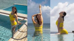 अभिनेत्री काजल अग्रवालची मालदीव ट्रीप, स्विमिंगपूलमधील फोटो केले शेअर