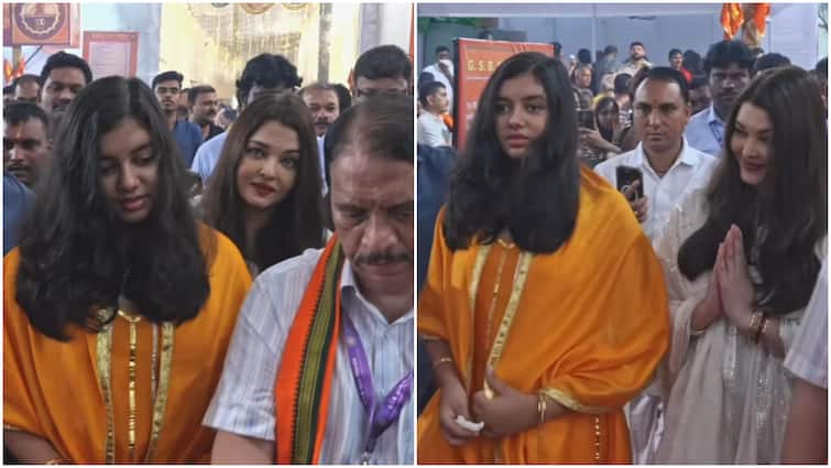 गणपति बप्पा के दर्शन करने पहुंचीं ऐश्वर्या, आराध्या भी थीं साथ, भक्ति में लीन नजर आईं मां-बेटी