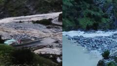 चमोली में बारिश का कहर, मलारी NH पर सुरथोटा के पास बना पुल पानी में बहा