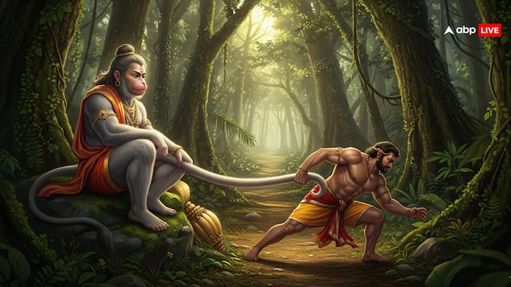 महाभारत काल में हनुमान जी ने भीम जैसे महाबलि का अंहकार चूर करने के लिए बूढ़े वानर का भेष धारण करके उनके रास्ते को अपनी पूंछ से रोक दी. भीम पूरे बाल के साथ भी हनुमान जी की पूंछ को हिला न सकें. इस घटना के बाद हनुमान जी ने भीम को विनम्र रहने का पाठ सिखाया था.