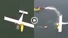 Video: समंदर में प्लेन की क्रैश लैंडिंग का वीडियो वायरल, फिल्मी अंदाज में पायलट का रेस्क्यू, देखें वीडियो