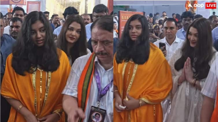 ऐश्वर्या राय से लंबी हो गई हैं आराध्या बच्चन, गणेश पूजा की तस्वीरें देख फैंस चौंके
