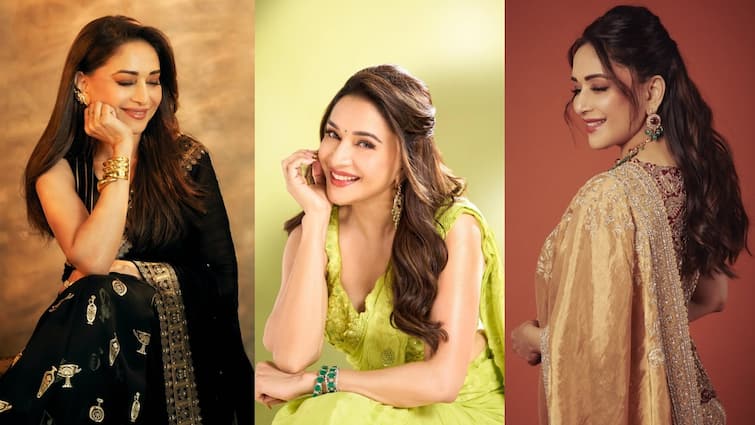 फेस्टिव सीजन में माधुरी दीक्षित के ब्लाउज कलेक्शन से लें इंस्पिरेशन, हर साड़ी में लगेंगी कमाल
