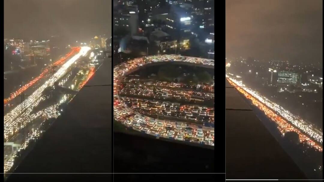 Viral Video 7 km Traffic Jam On Gurugram Highway Vehicles Stuck For Over 3 Hours Viral Video: சிக்கி தவித்த மக்கள்.. 20 கிமீ தூரம் அணிவகுத்து நின்ற வாகனங்கள்? கடும் போக்குவரத்து நெரிசல்