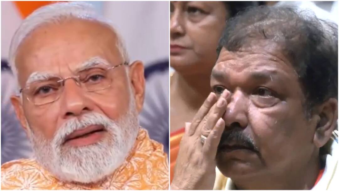 'Oscar Goes To...': Internet Reacts To Video Of Bihar BJP Chief Wiping Tears During PM Modi Speech 'Oscar Goes To...': Internet Reacts To Video Of Bihar BJP Chief Wiping Tears During PM Modi's Speech