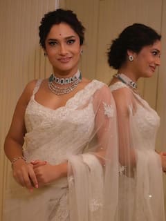 Ankita Lokhande Brings Festive Glamour In A Classy White Saree For Ganesh Chaturthi