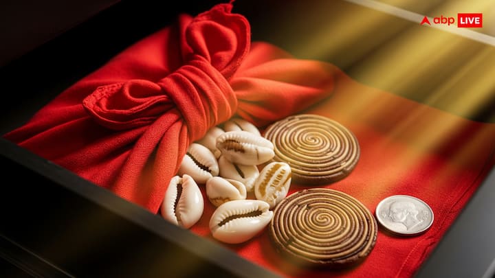 For good income in the shop, take 7 penny, 2 Gumti Chakras and a coin in a red cloth and keep it in a red cloth. By doing this, there would be equal arrival of money in the shop.